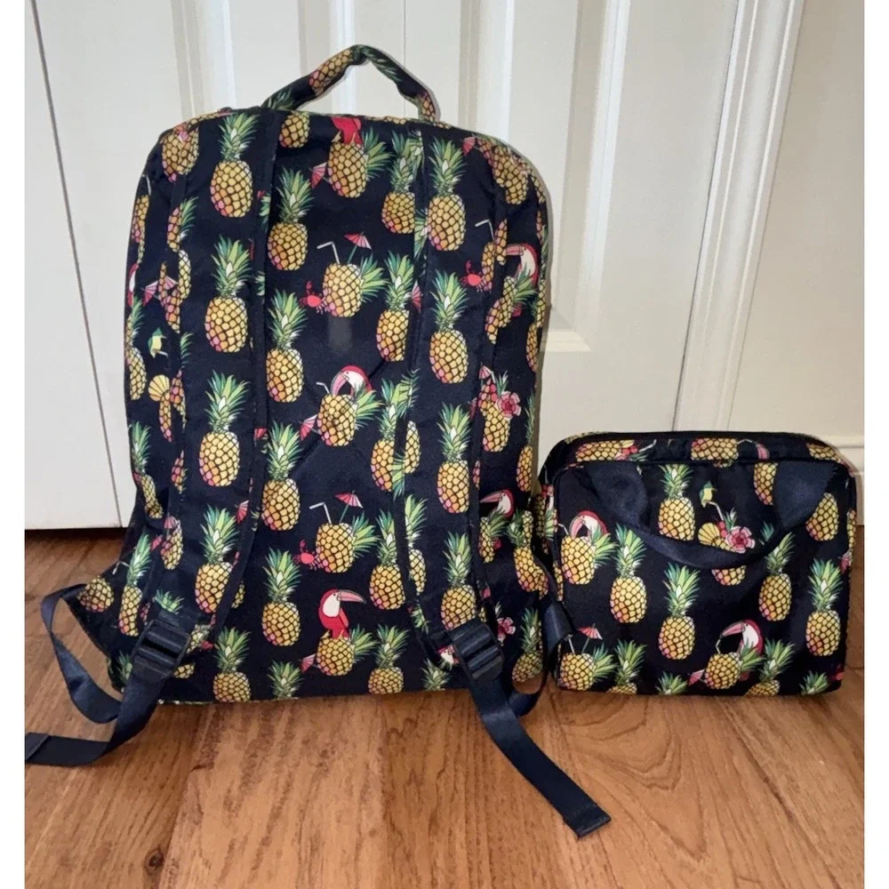 Vera Bradley Toucan Party Large Backpack With Lunch Pack Nylon Approx 19x13x8